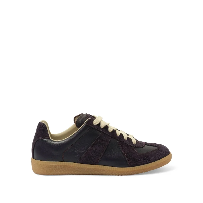 Replica Leather Sneaker in Aubergine