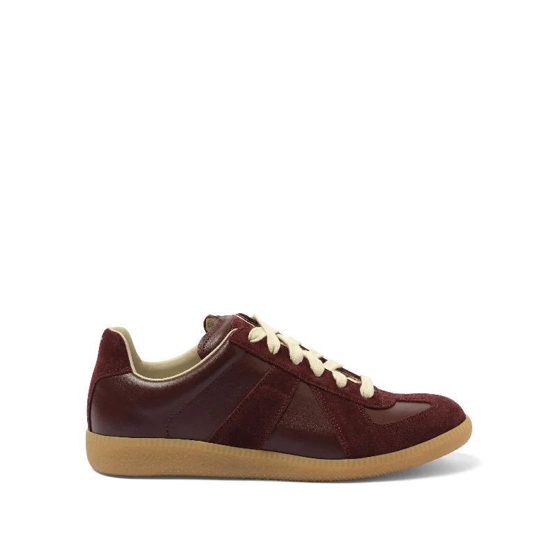 Replica Leather Sneaker in Deep Red