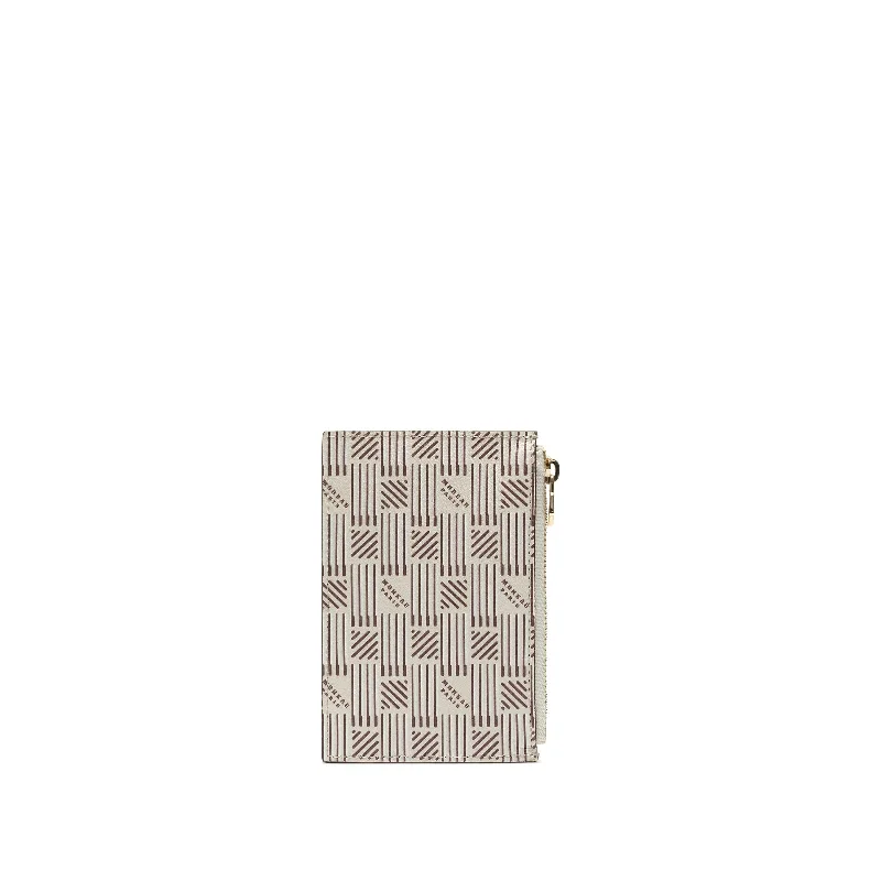 3 Credit Card Holder with Zip in Champagne