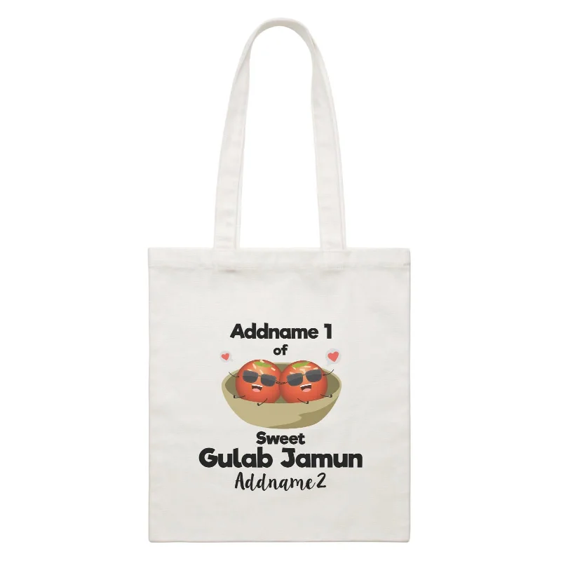 Canvas Drawstring Backpack for Gym and Workout GearAddname 1 of Sweet Gulab Jamun Addname 2 White Canvas Bag