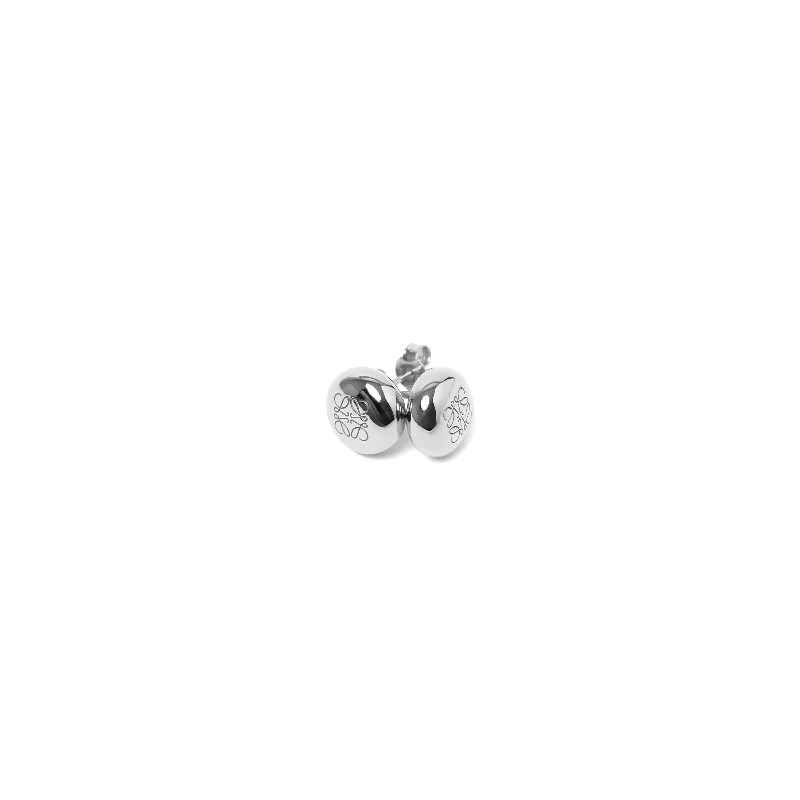 Anagram Pebble Stud Earrings in Silver