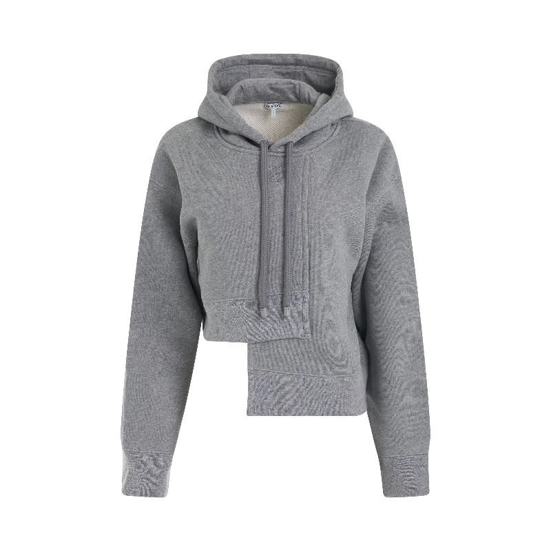 Asymmetric Hoodie in Lead Grey