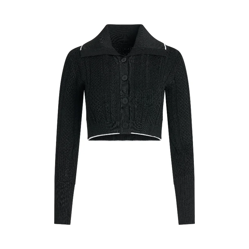 Bela Cropped Cardigan in Black