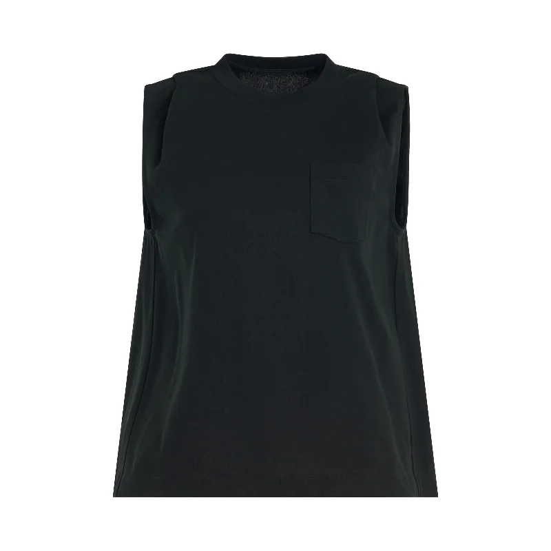 Cotton Jersey Tank Top in Black