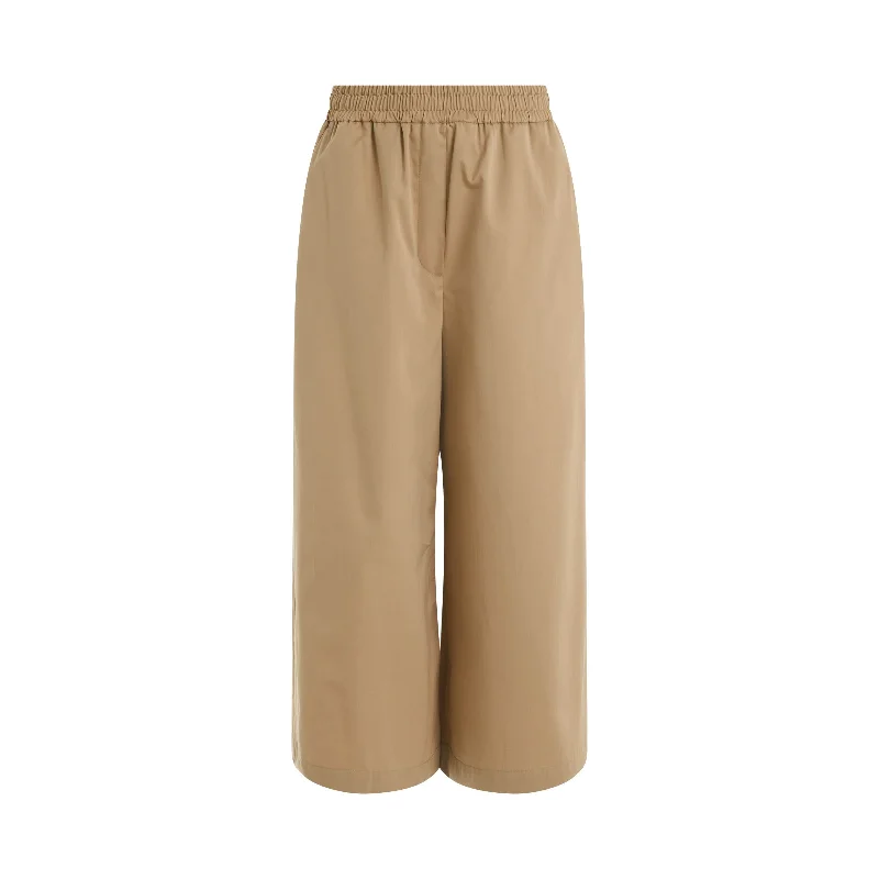 Cropped Trousers in Beige