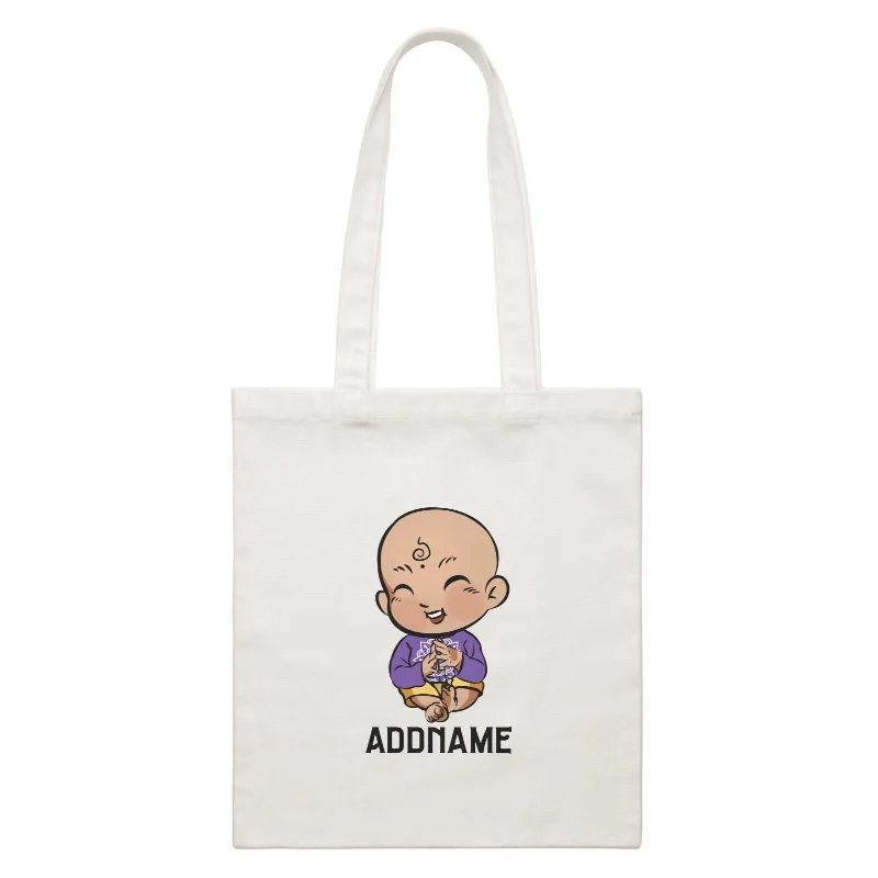 Minimalist Canvas Laptop Bag with Padded Interior for ProtectionDeepavali Series Chibi Baby Boy Addname White Canvas Bag