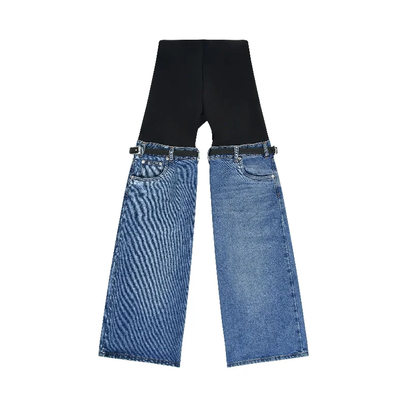 Hybrid Denim Pants in Black/Blue