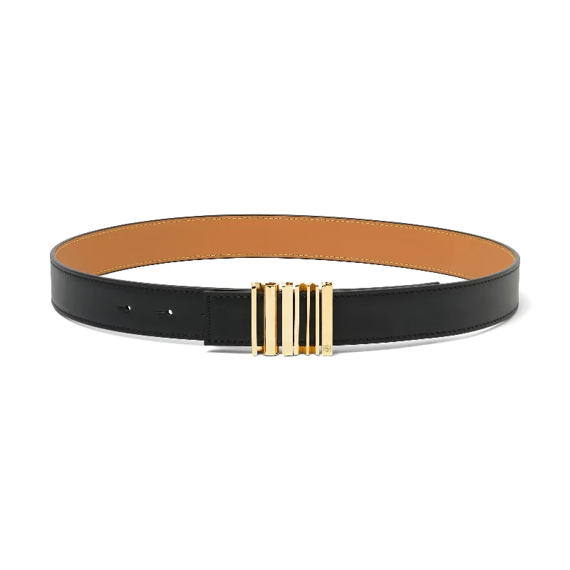 Loewe Graphic 2.8 Cm Belt in Black/Gold