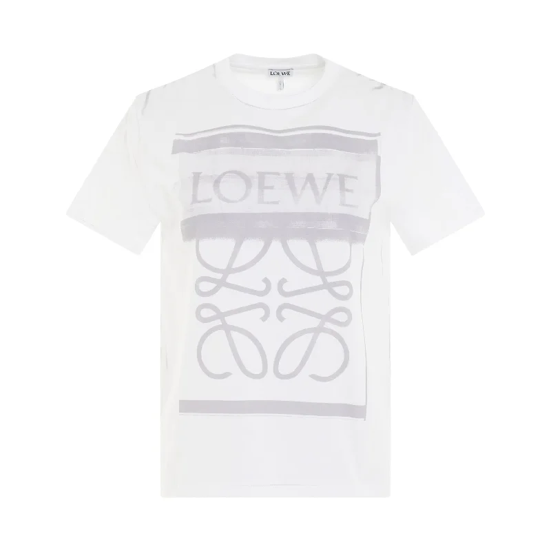 Logo Anagram Print T-Shirt in White/Grey