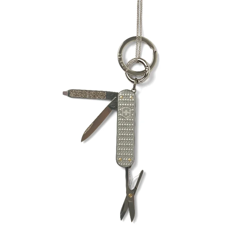 Mini Swiss Knife Necklace in Silver