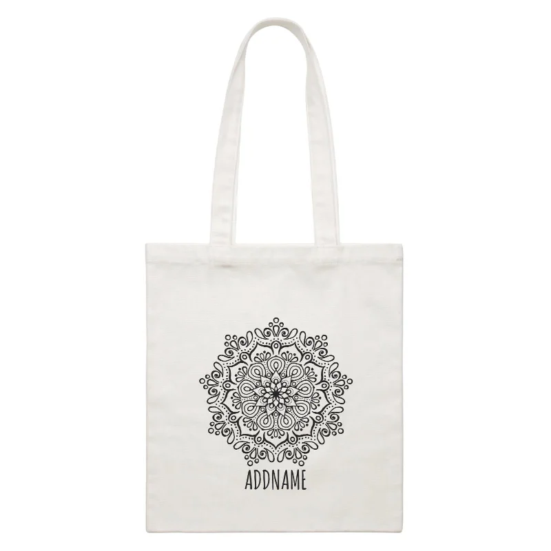 Black Canvas Laptop Messenger Bag for Professional UseMonochrome Mandala 1 Addname White Canvas Bag