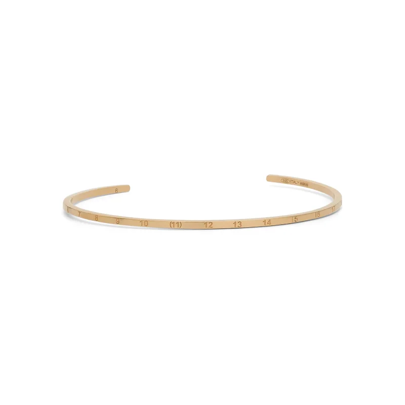 Numerical Cuff 2mm Bracelet in Yellow Gold