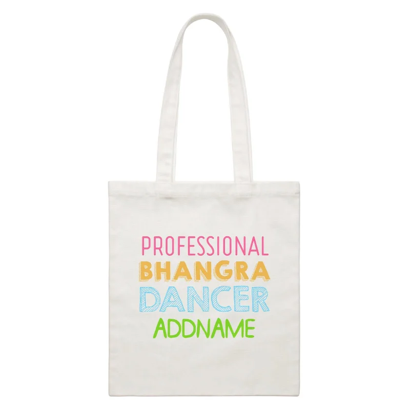 Waterproof Canvas Messenger Bag for Commuting in All WeatherProfessional Bhangra Dancer Addname White Canvas Bag