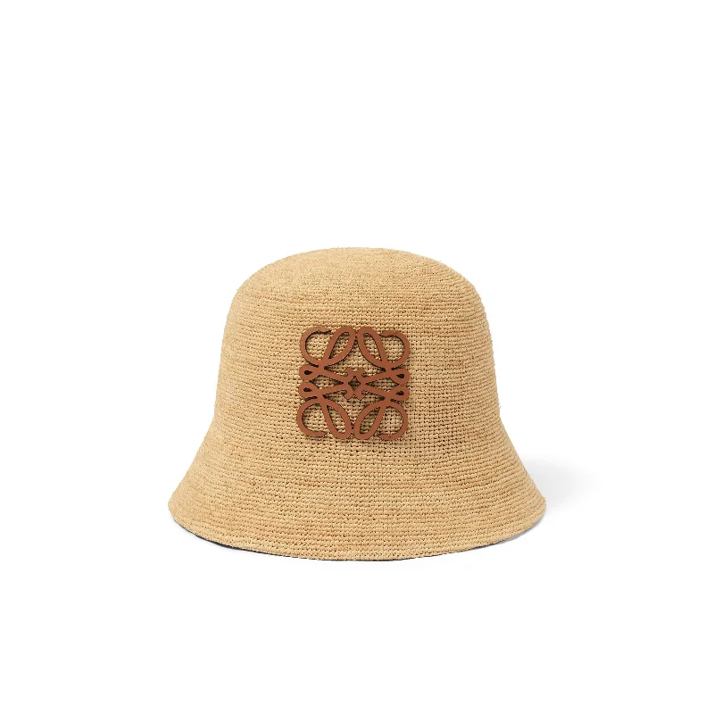 Raffia Bucket Hat in Natural