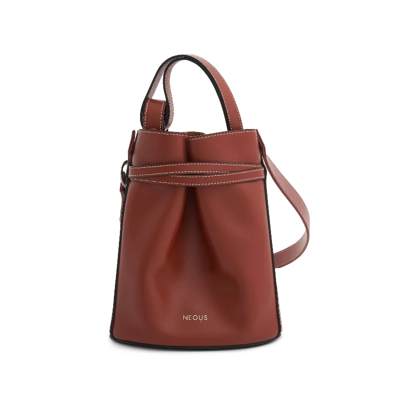 Bucket Bag with Geometric Print in Multicolor for a Contemporary and Eye - Catching AppealSigma Small Bucket Bag in Cognac