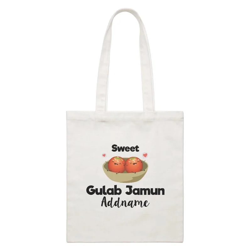 Recycled Canvas Shoulder Bag for Eco - Conscious ConsumersSweet Gulab Jamun Addname White Canvas Bag