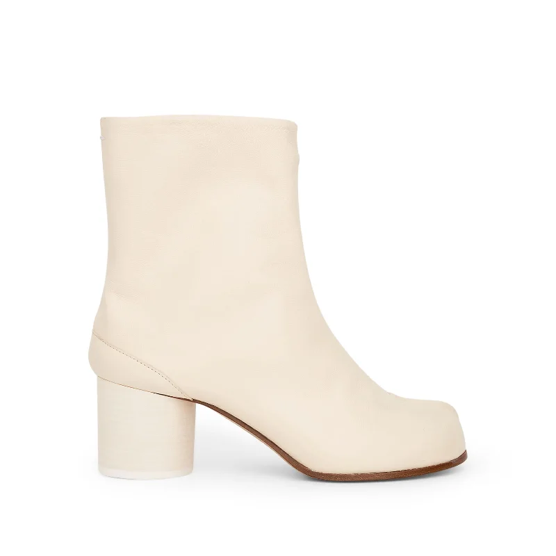 Tabi Ankle Boots 6cm Heel in White