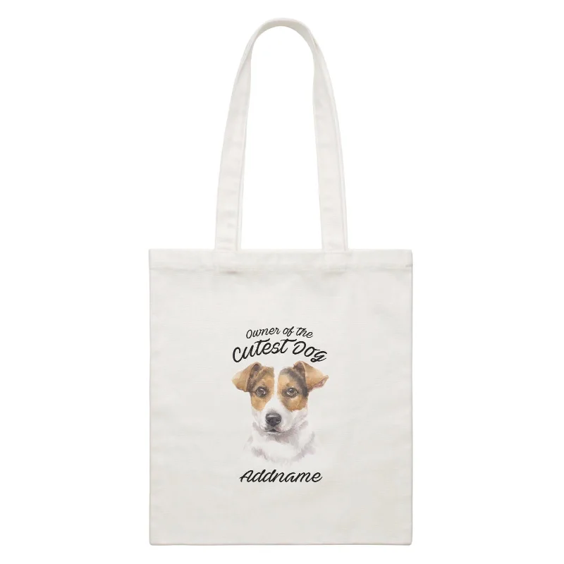 Military - Inspired Canvas Rucksack for Outdoor AdventuresWatercolor Dog Owner Of The Cutest Dog Jack Russell Short Hair Addname White Canvas Bag