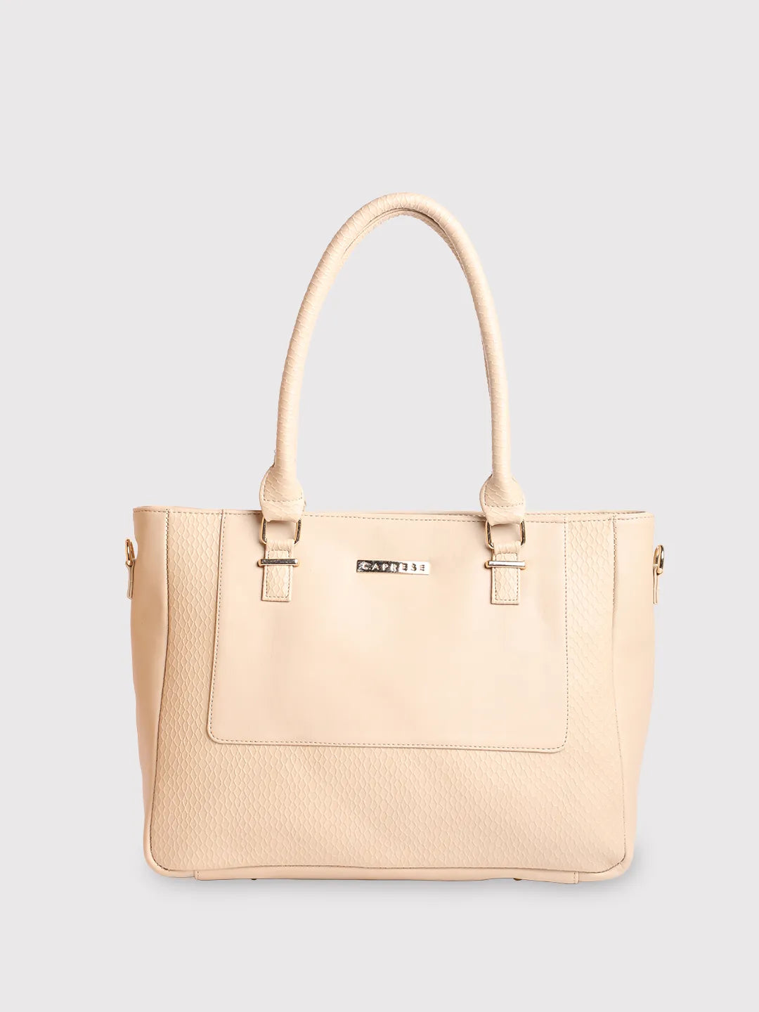 Women's Tote Bag with Magnetic Closure in Orange for Easy Access on the GoCaprese Fiona Tote Large Office Handbag Beige