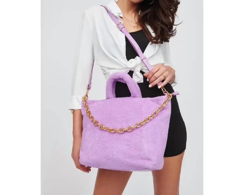 Geometric - Printed Tote Bag in Multicolor for a Contemporary and Trendy OutfitManisha Terry Cloth Tote In Lavender