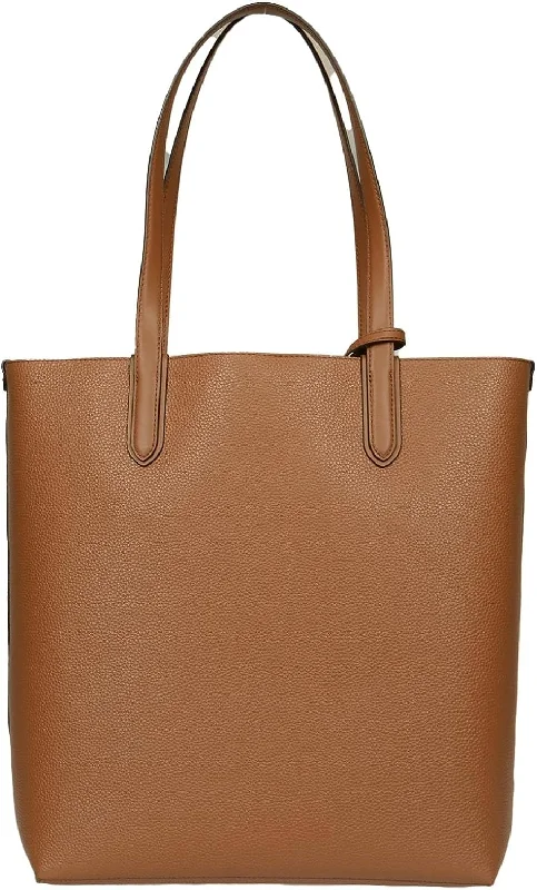 Monogrammed Tote Bag in Brown Leather with Personalized Initials for a Custom and Elegant TouchMichael Michael Kors Women's Luggage Brown Eliza Extra Large East/West Reversible Tote Handbag