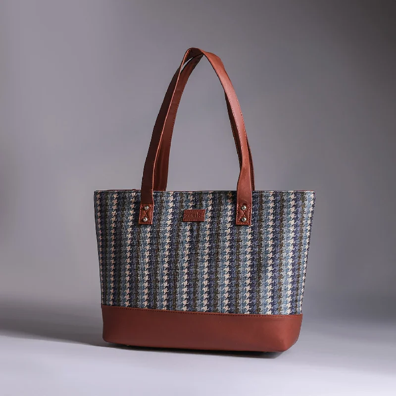 Tote Bag with RFID - Blocking Pocket in Black for Protecting Your Cards and InformationBombay Houndstooth Shoulder Tote Bag