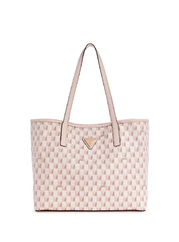 Metallic Tote Bag in Rose Gold with Chain Handles for a Glamorous Night OutPink Logo Vikky 2 In 1 Tote Bag