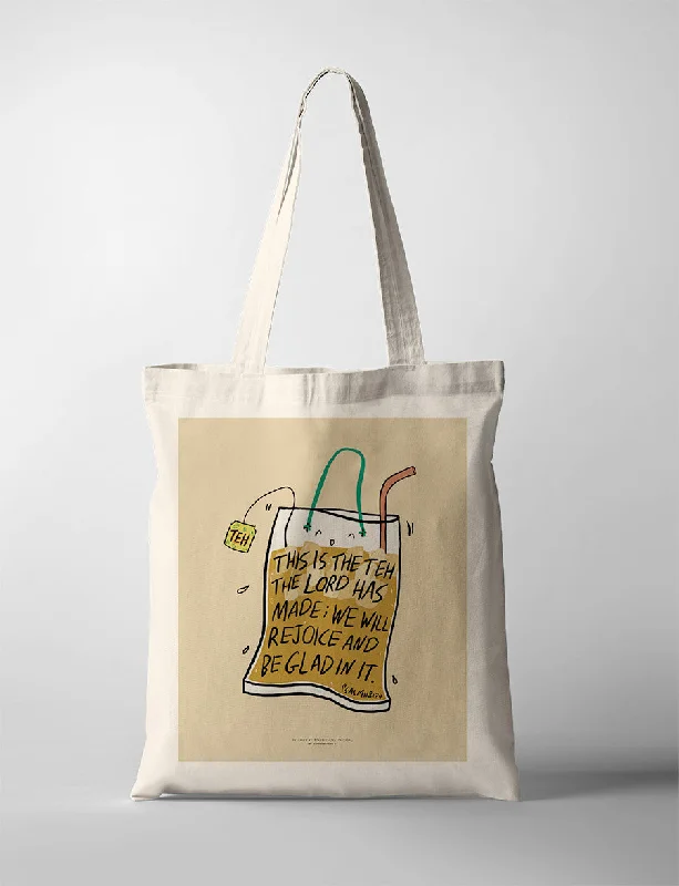 Waterproof Tote Bag in Yellow for Outdoor Activities in Wet WeatherThis is The Teh The Lord Has Made {Tote Bag}