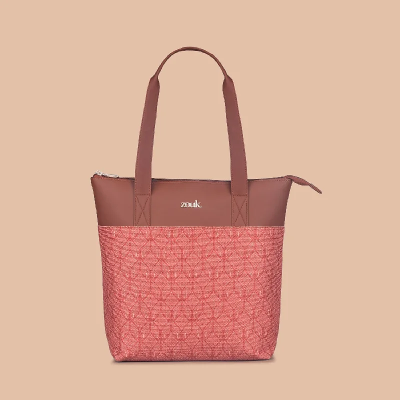 Women's Tote Bag with Magnetic Closure in Orange for Easy Access on the GoWadiyar Qila Everyday Tote Bag