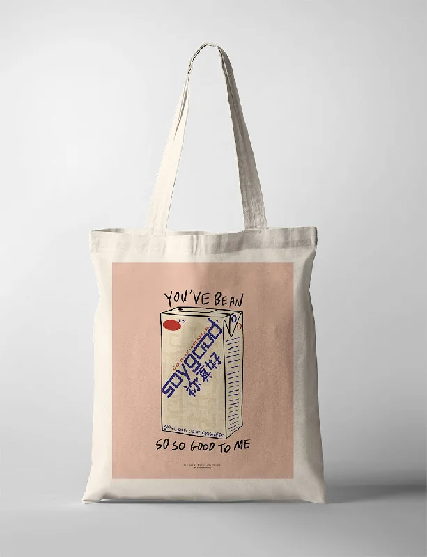 Patchwork Tote Bag in Denim with Vintage - Inspired Designs for a Retro AppealYou've Bean So So Good To Me {Tote Bag}