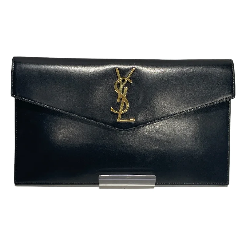 Mirrored Clutch in Silver for Futuristic - Themed GatheringsYVES SAINT LAURENT/Clutch Bag/Leather/BLK/BLACK UPTOWN POUCH