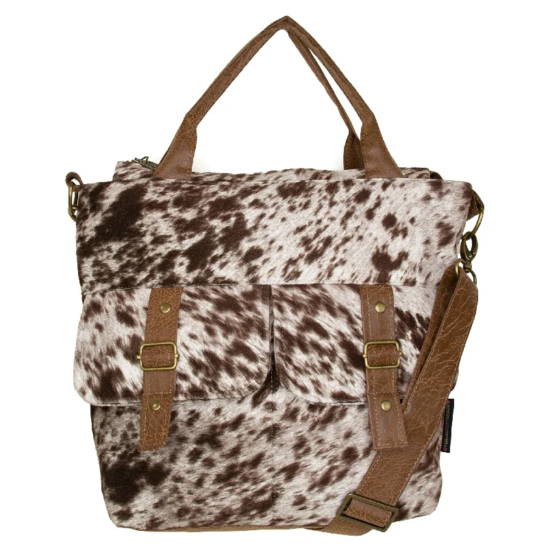 Women's Crossbody Bag with Magnetic Closure in White for Quick AccessAmber Crossbody Premier: Stampede Cowhide