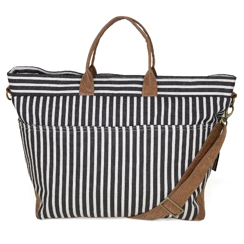 Straw Crossbody Bag in Natural Color for Beach Vacations and Summer DaysAngie Premier: Black Stripe