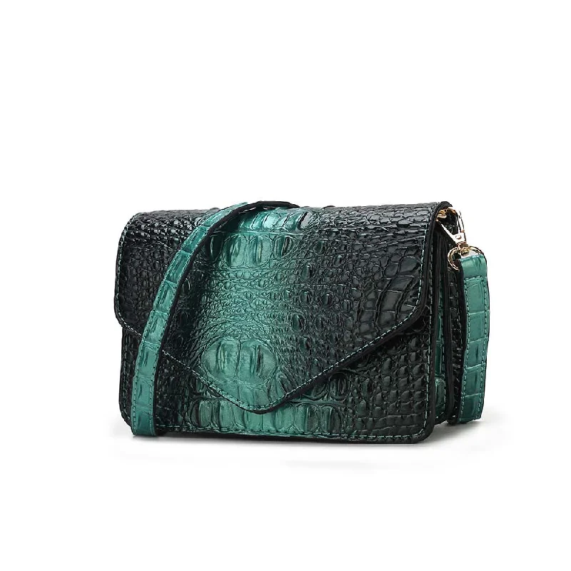 Geometric - Printed PVC Crossbody Bag in Multicolor for Trendy Street StyleAvery Faux Crocodile Embossed Gradient Crossbody Bag