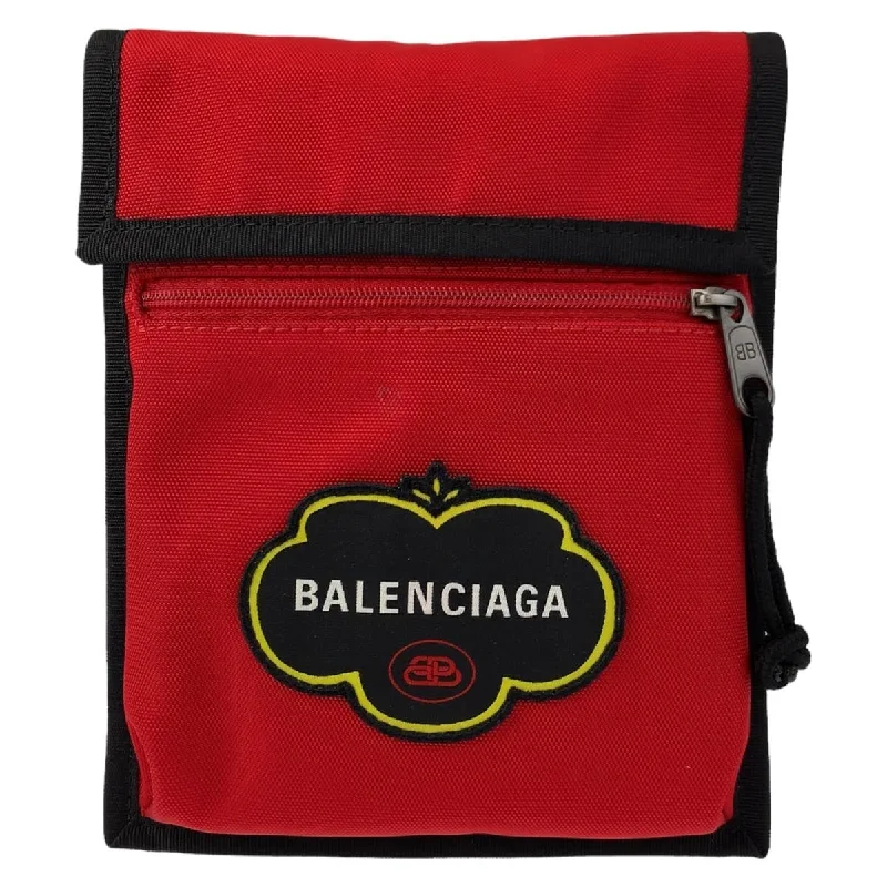 Embroidered Silk Crossbody Bag in Purple for Formal Events and WeddingsBalenciaga Explorer BB Logo Nylon Shoulder Bag