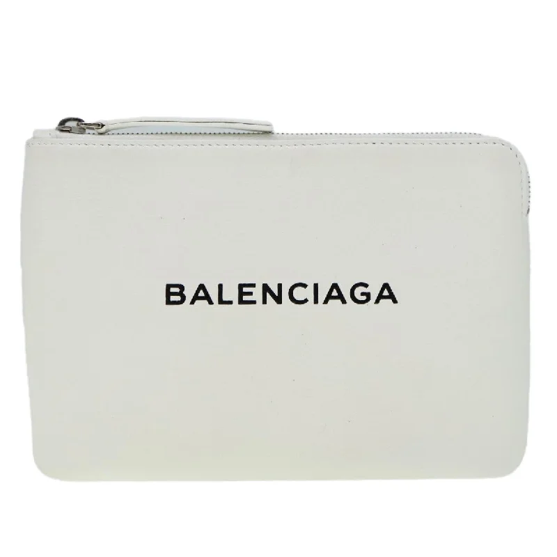 Mirrored Clutch in Silver for Futuristic - Themed GatheringsBalenciaga  Leather Clutch Bag (Pre-Owned)