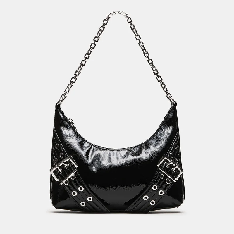 Shoulder Bag with Chain Strap in Silver for a Trendy AppearanceBGRAYA BLACK MULTI