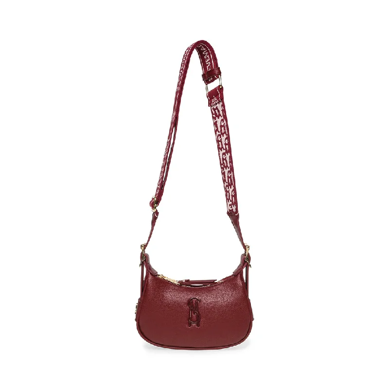 Crossbody Shoulder Bag in Black Leather with Gold Hardware for Night OutsBLAURY BURGUNDY