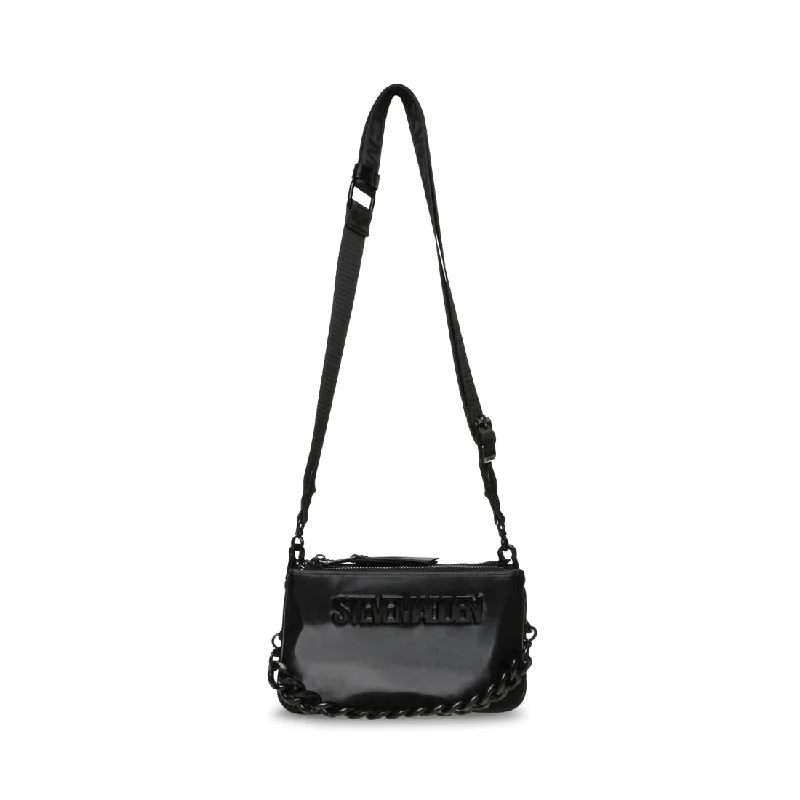 Pvc Shoulder Bag in Clear with Glitter for a Fun and Modern LookBNICCO-V BLACK