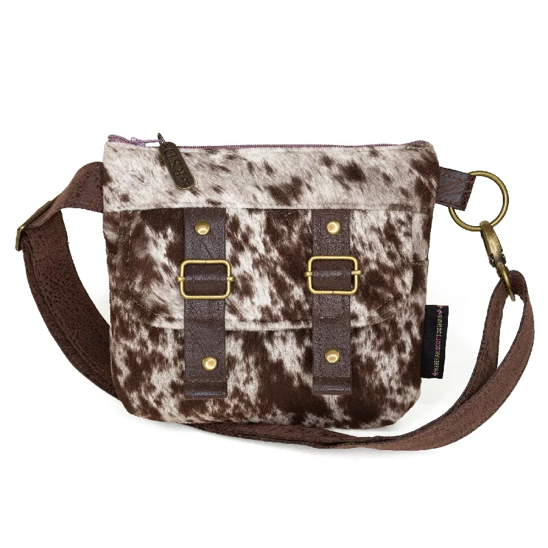 Women's Crossbody Bag with Multiple Compartments in Gray for Organized Daily UseBrittany: Stampede Cowhide