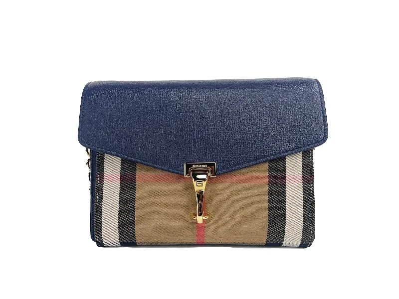 Women's Crossbody Bag with Zippered Pocket on the Back in Red for SecurityBurberry Macken Small Regency blue House Check Leather CrossbodyBag