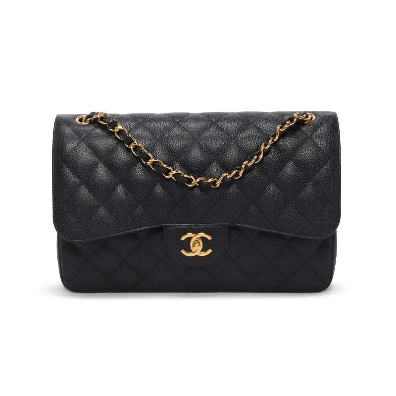 Shoulder Bag with Chain Strap in Silver for a Trendy AppearanceChanel Black Quilted Caviar Large Classic Flap Bag