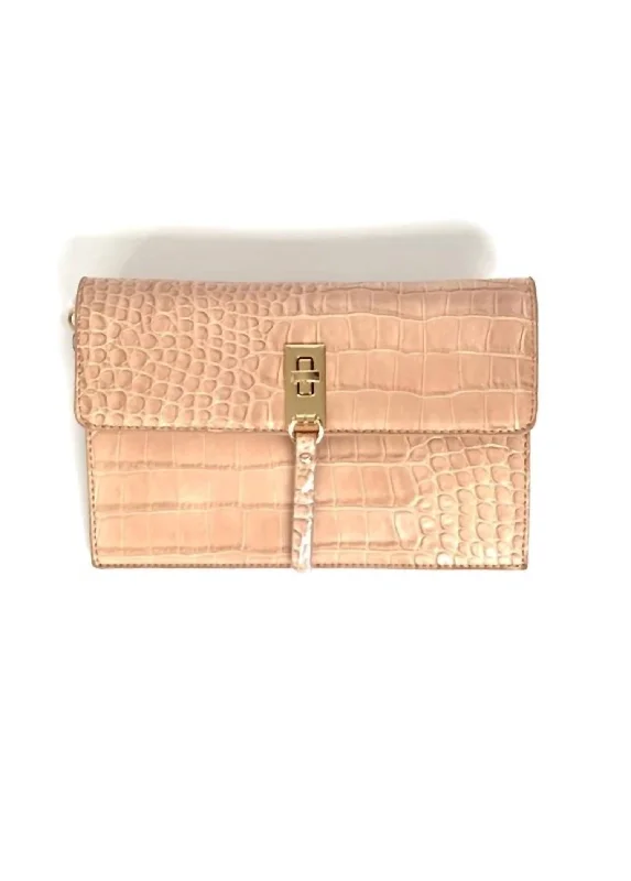 Women's Monogrammed Leather Clutch in Tan for Personalized StyleCroc Clutch In Bush