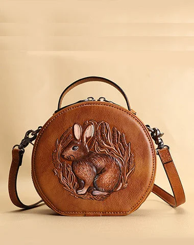 Geometric - Printed PVC Crossbody Bag in Multicolor for Trendy Street StyleCutest Womens Brown Leather Round Handbag Bunny Crossbody Purse Vintage Round Shoulder Bags for Women