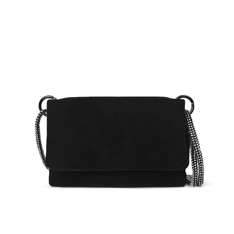 Leather Shoulder Bag with Magnetic Closure in Black for Quick AccessDay Glitter Night Shoulder