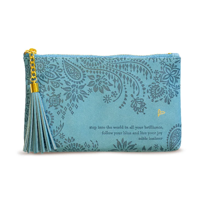 Floral - Printed Satin Clutch in Pink for Spring GalasFollow Your Bliss Essentials Purse - Denim Days Blue