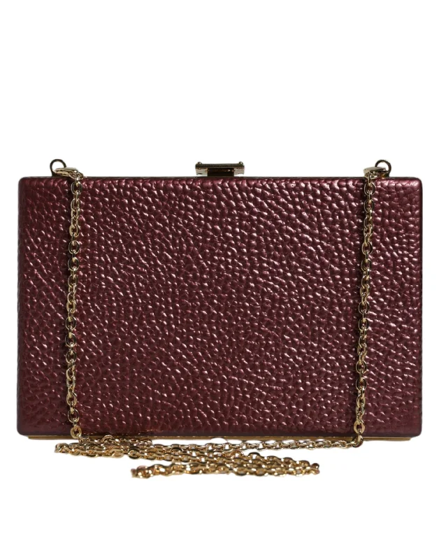 Plus - size Women's Crossbody Bag in Burgundy for Ample StorageDolce & Gabbana  Leather Clutch Evening Crossbody Women's Bag