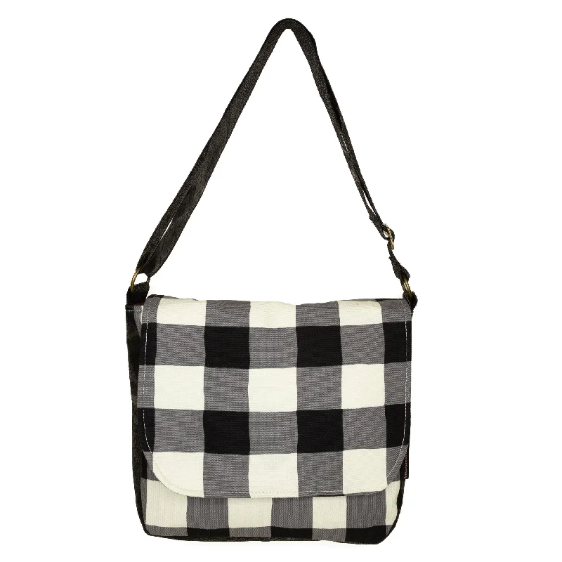 Women's Crossbody Bag with RFID - Blocking Pocket in Black for Safe TravelErika: Black Check