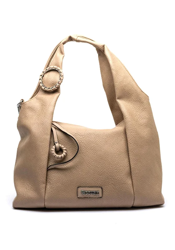 Suede Shoulder Bag in Pink with Tassel Accents for Casual OutingsZen Collection Pebbled Hobo Bag, Soil