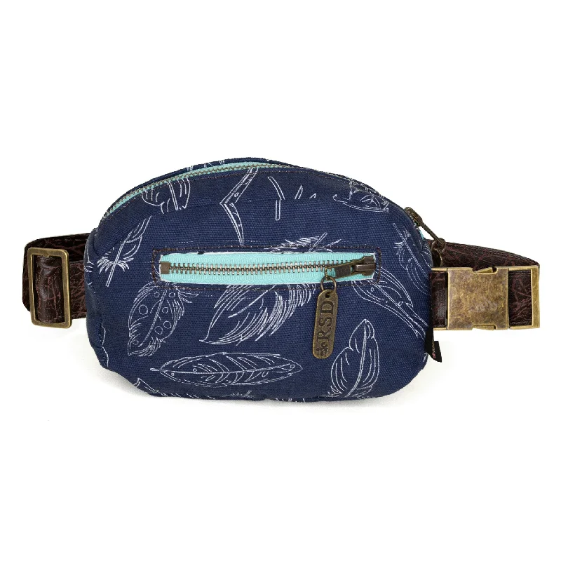 Women's Small Leather Crossbody Bag in Black with Gold Hardware for Evening PartiesJane: Indigo Feather